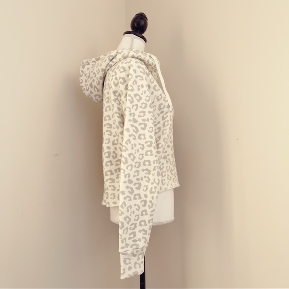 Abercrombie & Fitch Tops | Abercrombie Fitch Leopard Print Cut Off Hoodie | Poshmark